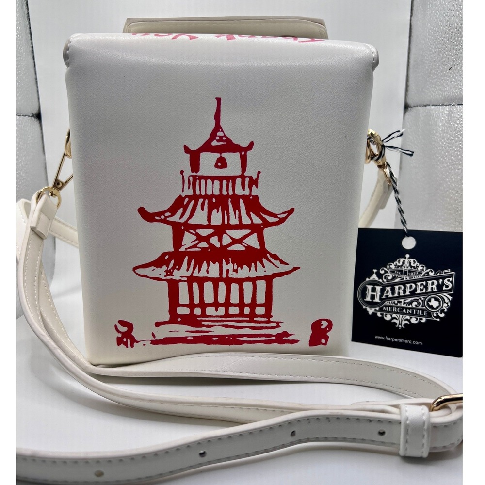 Bewaltz Chinese Takeout Box Handbag Womens Small White NWT Novelty Crossbody